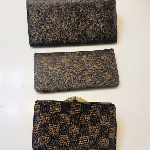 SET - 3 LOUIS VUITTON Monogram Ebene Wallet Folio - Picture 2 of 16